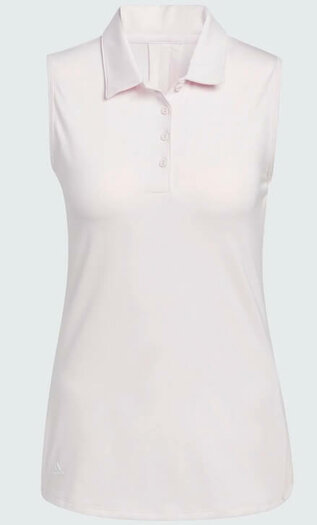 white sleeveless polo shirt