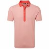 Footjoy Feeder Stripe Pique Heren Poloshirt Rood Wit