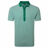 Footjoy Feeder Stripe Pique Heren Poloshirt Groen Wit