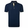Footjoy Wordmark Pique Heren Poloshirt Navy Geel