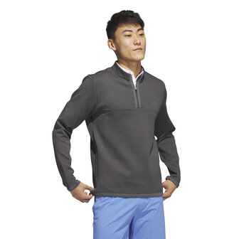 Golfsweater Adidas Microdot 1/4 Rits Charcoal