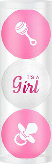 Golfballen Gift Set It&#039;s a Girl 3 Ballen