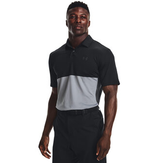 Under Armour Performance Blocked Polo-Black Steel