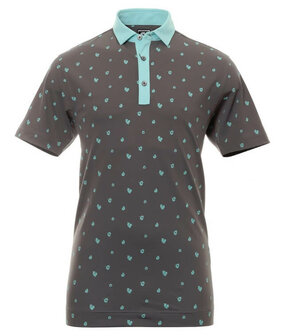 Footjoy Heren Golfpolo Scattered Floral Lava