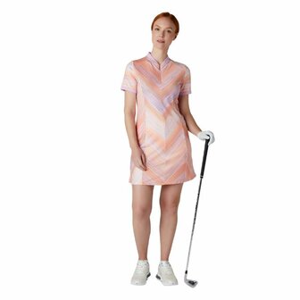 Callaway Dames Golf Jurk Stripe Print Papaya