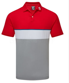 Golfpolo Heren Footjoy Colour Theory Rood Wit Blauw