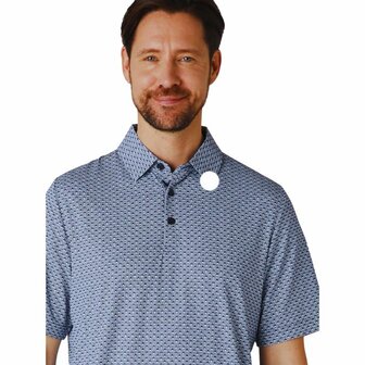 Callaway Herren Golfpolo Tee All Over Print Navy Bright White