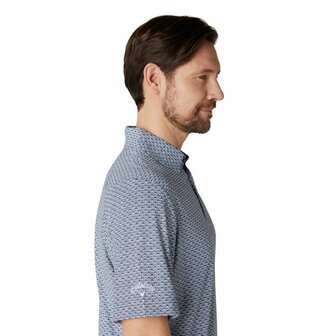 Callaway Herren Golfpolo Tee All Over Print Navy Bright White
