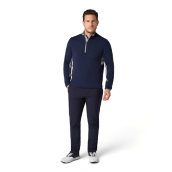 Callaway Blocked LS 1/4 Zip Pullover Peacoat Heren
