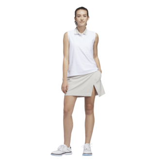 Adidas W BTC Twiat Mouwloze Dames Golfpolo Wit Beige