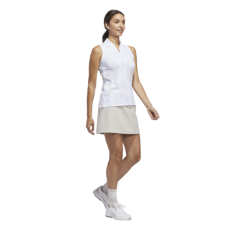 Adidas W Ultimated Printed Mouwloze Dames Polo Wit Lichtblauw