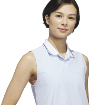Adidas W BTC Twist Mouwloze Dames Polo Lichtblauw