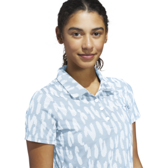 Adidas W Ultimate Jaquard Dames Polo Lichtblauw