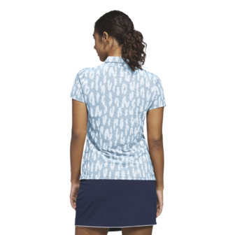 Adidas W Ultimate Jaquard Dames Polo Lichtblauw