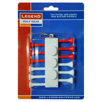 Legend Tee Holder met Plastiek Tees en Markers