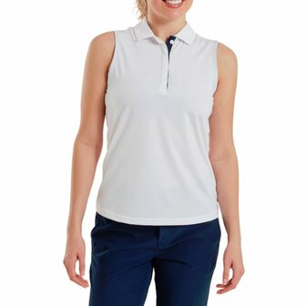 Footjoy Mouwloze Dames Polo Lisle Wit