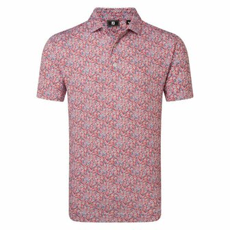 FootJoy Madow Lisle Print Herenpolo Rood