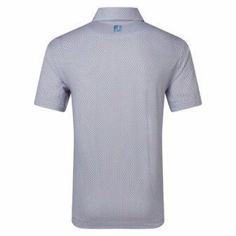 FootJoy Nautical Flag Print Lisle Heren Golfpolo Deep Blue