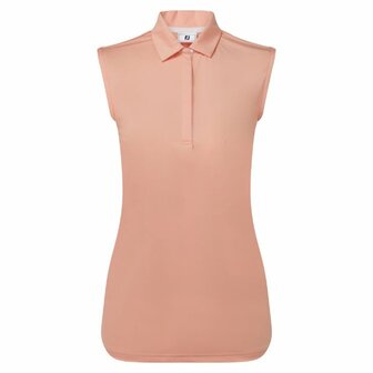 Footjoy Mouwloze Dames Polo Lisle Papaya