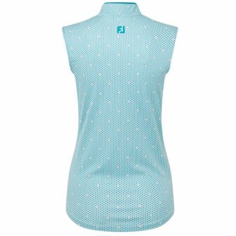Footjoy Dames Front Tank Print Wit Turquiose