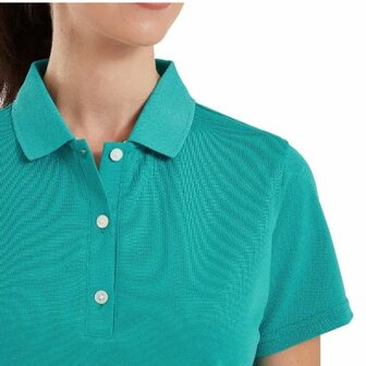 Footjoy Stretch Pique Dames Polo Shirt Turquoise Groen