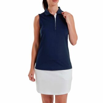 Footjoy Mouwloze Dames Polo Lisle Navy