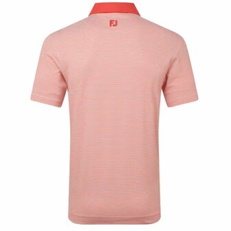 Footjoy Feeder Stripe Pique Heren Poloshirt Rood Wit