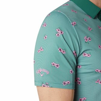 Callaway Azalea Gingham Print Golfpolo Galapagos Green