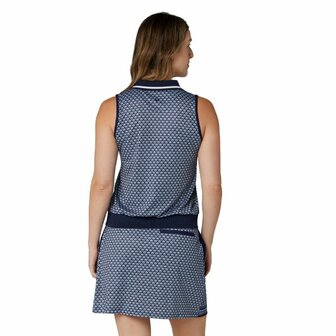 Callaway Premium  Scarf Geo Mouwloze Dames Golfpolo Navy