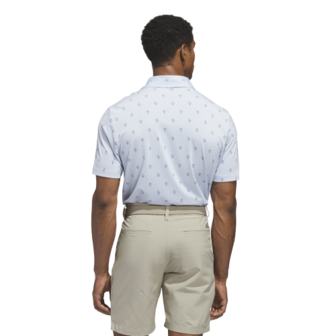 Adidas Ultimate Essence Print Climacool Heren Golfpolo Lichtblauw Blauw