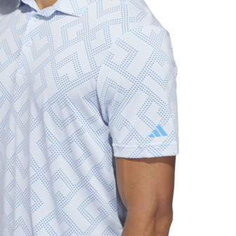Adidas Ultimate CLSN Jacquard Heren Golfpolo Lichtblauw Blauw