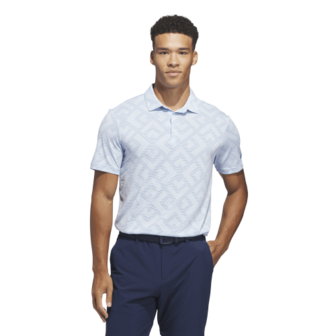 Adidas Ultimate CLSN Jacquard Heren Golfpolo Lichtblauw Blauw