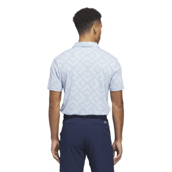 Adidas Ultimate CLSN Jacquard Heren Golfpolo Lichtblauw Blauw