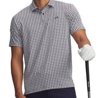 Under Armour T2G Polo Print Houndstooth Deuces White
