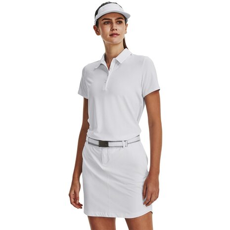 Dames Golfpolo Under Armour Zinger Short Sleeve White Halo Gray