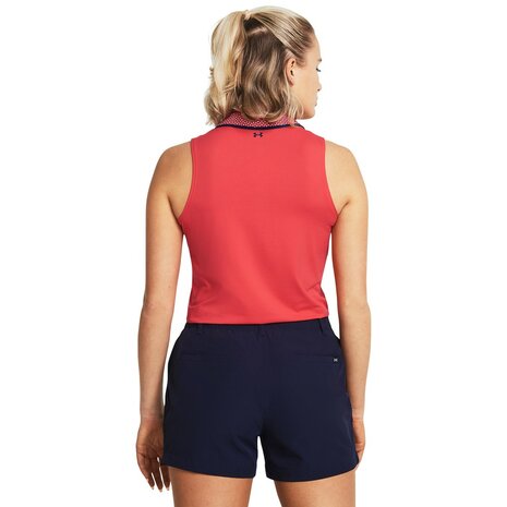 Dames Mouwloze Polo Under Armour Iso-Chill SL Rood Solstice