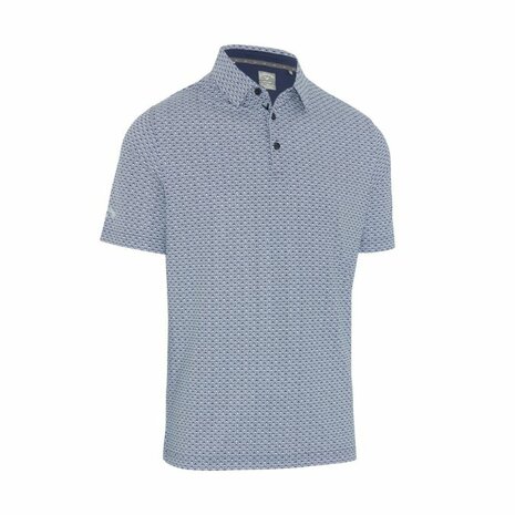 Callaway Herren Golfpolo Tee All Over Print Navy Bright White