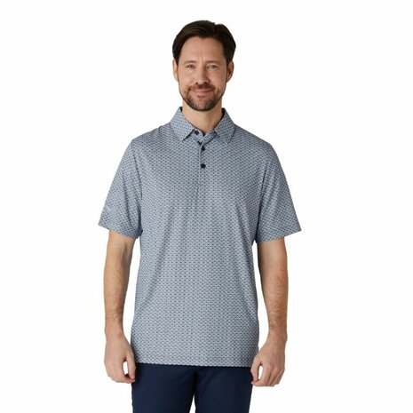 Callaway Mens Golfpolo Tee All Over Print Navy Bright White