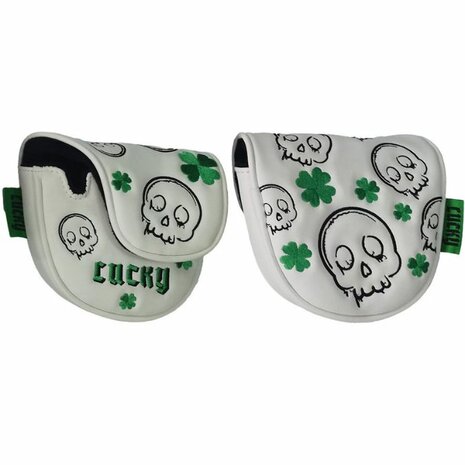 Legend Putter Mallet Headcover Lucky Wit Groen