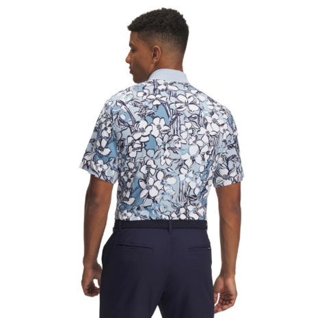 Under Armour Golf Drive Chill Printed Polo Heren Blue Calm