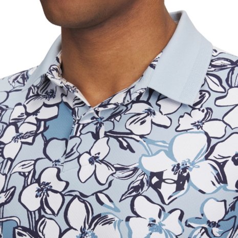 Under Armour Golf Drive Chill Printed Polo Heren Blue Calm
