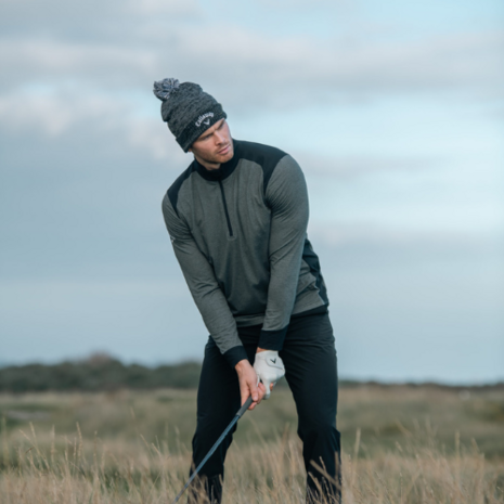 Callaway Soft Touch Blocked 1/4 Zip Pullover Donkergrijs Heren