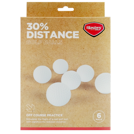 30% Distance Golf Balls pack of 6