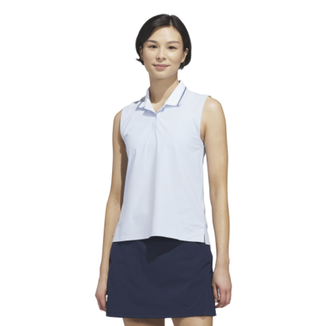 Adidas W BTC Twist Mouwloze Dames Polo Lichtblauw