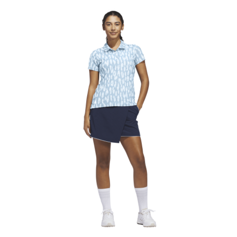 Adidas W Ultimate Jaquard Dames Polo Lichtblauw