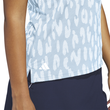 Adidas W Ultimate Jaquard Dames Polo Lichtblauw