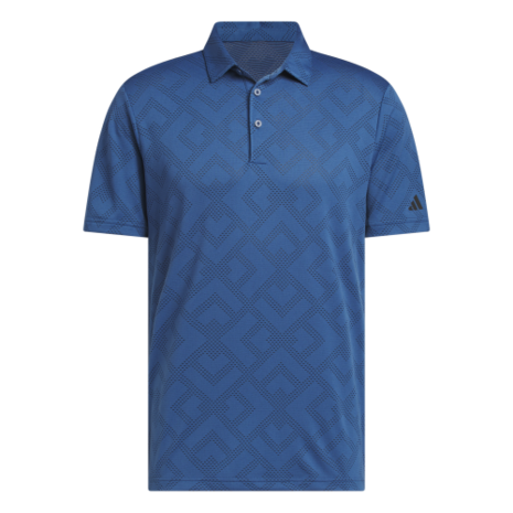 Adidas Ultimate CLSN Jacquard Heren Golfpolo Blauw Zwart