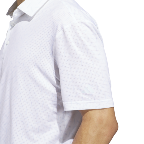 Adidas Ultimate Mesh Printed Heren Golfpolo Wit Blauw