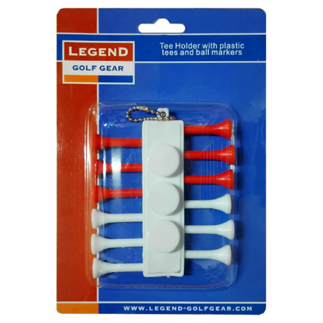 Legend Tee Holder met Plastiek Tees en Markers