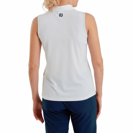 Footjoy Mouwloze Dames Polo Lisle Wit